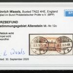 Allenstein MiNr. 12 c Briefstück Kurzbefund Wasels einwandfrei