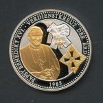 1985 Medaille Papst Benedikt XVI. Verdienstkreuz der BRD teilvergoldet PP