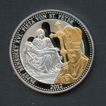 2012 Medaille Papst Benedikt XVI. Pieta von St. Peterteil vergoldet PP