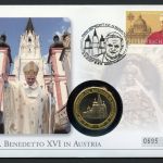 Österreich Numisbrief 2007 Medaille Papst Benedikt XVI. in Österreich