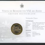 Italien Numisbrief 2007 Medaille Papst Benedikt XVI. Besuch in Assisi