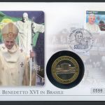 Brasilien Numisbrief 2007 Medaille Papst Benedikt XVI. besucht Brasilien