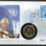 Vatikan Numisbrief 2008 Medaille Papst Benedikt XVI. besucht UNO