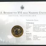 Vatikan Numisbrief 2008 Medaille Papst Benedikt XVI. besucht UNO