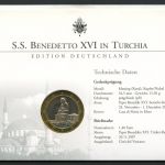Vatikan Numisbrief 2007 Medaille Papst Benedikt XVI. besucht die Türkei