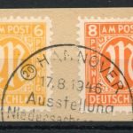 Bi-Zone AM Post MiNr. 21 Cz + 20 Bz Briefstück Fotobefund Hettler