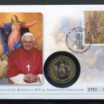 Italien Numisbrief 2005 Medaille Papst Benedikt XVI. unbefleckte Empfäng.