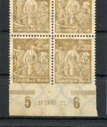 Deutsches Reich Infla MiNr. 242 Uu ungebraucht im 4er Block, Kurzbefund