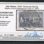 Deutsches Reich Infla MiNr. 260 gestempelt Kurzbefund Fleiner