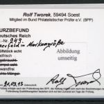 Deutsches Reich Infla MiNr. 249 Leerfeld postfrisch Kurzbefund Tworek