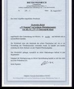 Deutsches Reich Infla MiNr. 279 ohne Gummi grünes Makulaturpapier, Attest