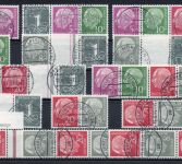 Bund ZD MiNr. W 17-W 23, WZ 15-WZ 16, S 49-S 52 YII gestempelt Fotoattest