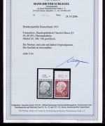 Bund MiNr. 189-190 Oberrand postfrisch Fotoattest einwandfrei Schlegel