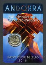 Andorra 2018 Coincard 2 Euro Gedenkmünze "25 Jahre Verfassung" BU