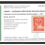 Dt. Besetzung Laibach MiNr. 19 b postfrisch Kurzbefund Brunel
