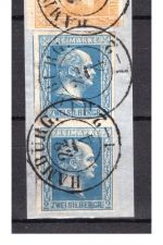 Altdeutschland Preussen MiNr. 7 a (2) + 12 b Briefstück Fotobef. Flemming