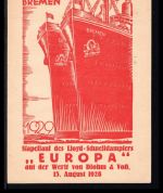 AK Schifffahrt 1928 Werbekarte Stapellauf Schnelldampfer "Europa"