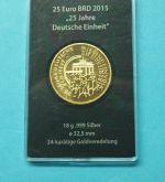 Bund 2015 25 Euro "25 Jahre Deutsche Einheit" vergoldet ST