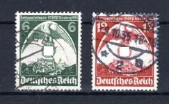 Deutsches Reich MiNr. 586 xII + 587 xI gestempelt geprüft Schlegel