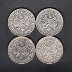 Bund 1951 4 x 2 DM Trauben u. Ähren D, F, G u. J