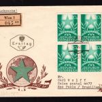 Österreich MiNr. 935 Ersttagsbriefe/ FDC 4er Block + ZF, als R-Brief