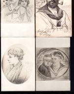 4 Bildpostkarten von Adolf Hacker 1915 - 1918 Portraits