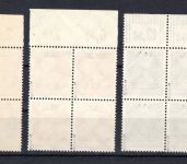 Deutsches Reich MiNr. 407-409 postfrisch als 4er Blöcke, geprüft Schlegel