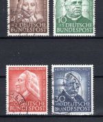 Bund MiNr. 173-176 gestempelt höchster Wert geprüft Schlegel