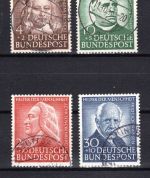 Bund MiNr. 173-176 gestempelt höchster Wert geprüft Schlegel