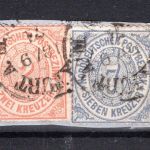 Norddeutscher Bund MiNr. 20 + 22 Briefstück Fotobefund Flemming