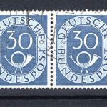 Bund MiNr. 132 gestempelt waag. Paar, geprüft Schlegel