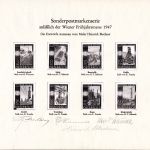 Österreich Schwarzdrucke MiNr. 801-837 auf 9 Erläuterungsblättern