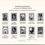 Österreich Schwarzdrucke MiNr. 801-837 auf 9 Erläuterungsblättern