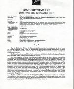 Österreich Schwarzdrucke MiNr. 968-977 auf 10 Erläuterungsblättern