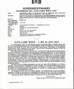 Österreich Schwarzdrucke MiNr. 968-977 auf 10 Erläuterungsblättern