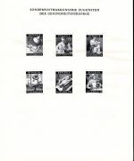 Österreich Schwarzdrucke MiNr. 996-1011 auf 9 Erläuterungsblättern