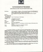 Österreich Schwarzdrucke MiNr. 1012-1023 auf 7 Erläuterungsblättern