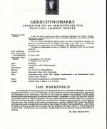 Österreich Schwarzdrucke MiNr. 1024-1030 auf 6 Erläuterungsblättern