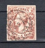 Altdeutschland Sachsen MiNr. 12 e gestempelt Kurzbefund Vaatz