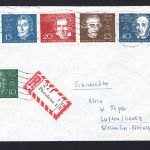 Bund MiNr. 315-319 R-Brief Beethovenhalle, gelaufen