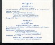 Vatikan 2007 KMS Pontifikat Benedikt XVI. ST