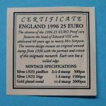 England 1996 Medaille 25 Euro Edward VIII. Piedfort 925 Silber PP