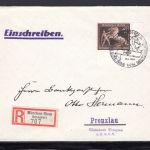 Deutsches Reich MiNr. 699 Eckrand unten r Einzelfrankatur auf R-Brief