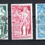franz. Zone Baden MiNr. 50-52 I gestempelt geprüft Schlegel