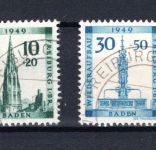 franz. Zone Baden MiNr. 38-41 A gestempelt geprüft Straub