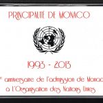 Monaco 2013 2 Euro ST 20 Jahre UN Mitgliedschaft im Klappfolder