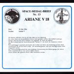 Frankreich Space-Medal Brief #13 Ariane V 18
