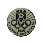 Bronzeanstecker Olympische Spiele 1936 Berlin farbig emailliert von Osang
