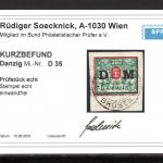Danzig MiNr. D 35 Briefstück Kurzbefund Soecknick
