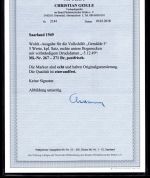 Saarland MiNr. 267-271 Br postfrisch Fotoattest Geigle